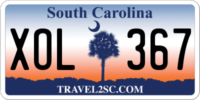 SC license plate XOL367