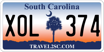 SC license plate XOL374