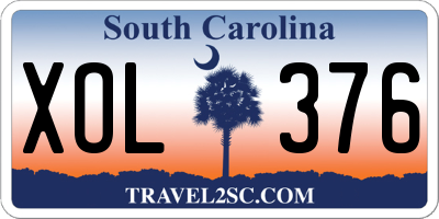 SC license plate XOL376