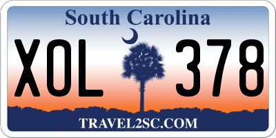 SC license plate XOL378