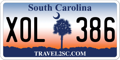 SC license plate XOL386