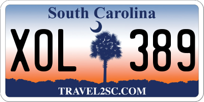 SC license plate XOL389