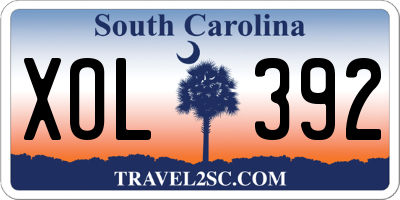SC license plate XOL392