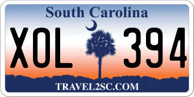 SC license plate XOL394