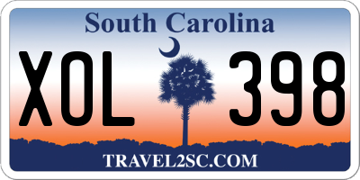 SC license plate XOL398