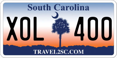 SC license plate XOL400