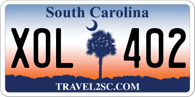 SC license plate XOL402