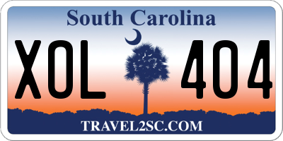 SC license plate XOL404