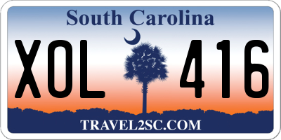 SC license plate XOL416