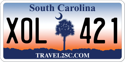 SC license plate XOL421