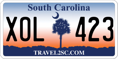 SC license plate XOL423