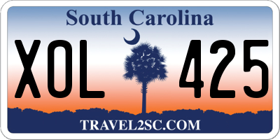 SC license plate XOL425
