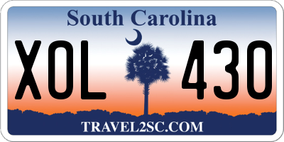 SC license plate XOL430
