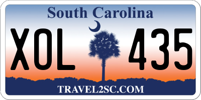 SC license plate XOL435