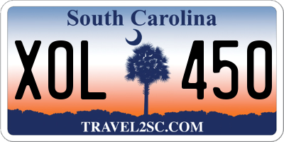 SC license plate XOL450