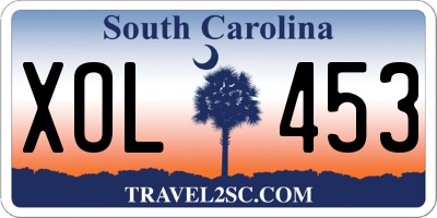 SC license plate XOL453