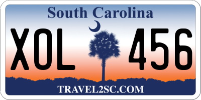 SC license plate XOL456