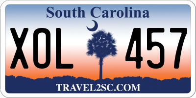 SC license plate XOL457