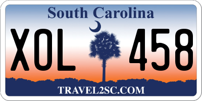 SC license plate XOL458