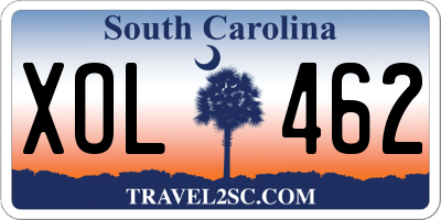 SC license plate XOL462