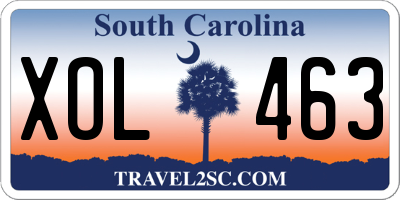 SC license plate XOL463