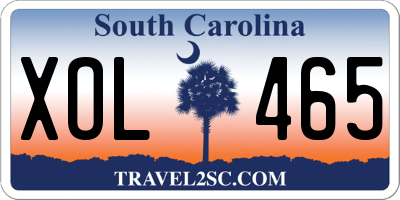 SC license plate XOL465