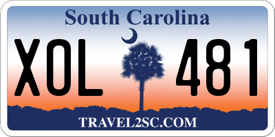 SC license plate XOL481