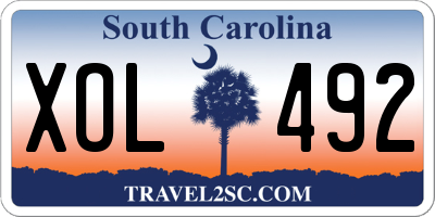 SC license plate XOL492