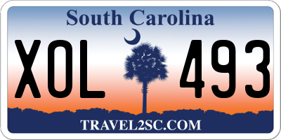SC license plate XOL493