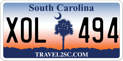 SC license plate XOL494