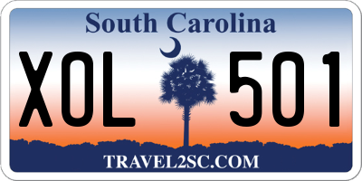 SC license plate XOL501