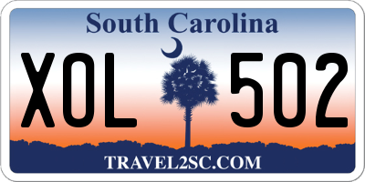 SC license plate XOL502