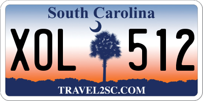 SC license plate XOL512