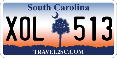 SC license plate XOL513