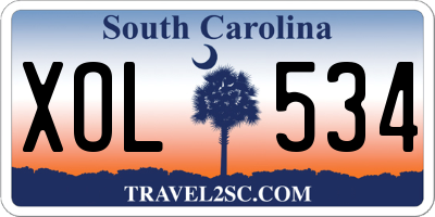 SC license plate XOL534