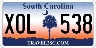 SC license plate XOL538