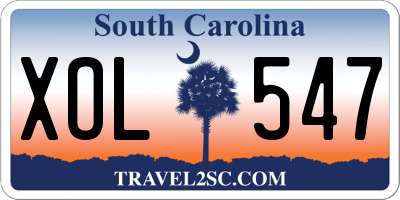 SC license plate XOL547