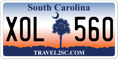 SC license plate XOL560