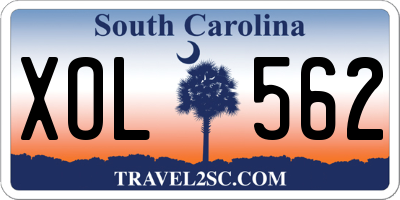 SC license plate XOL562