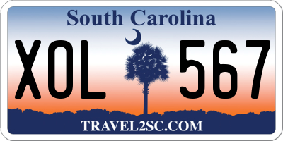 SC license plate XOL567