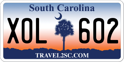 SC license plate XOL602