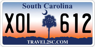 SC license plate XOL612