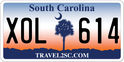 SC license plate XOL614