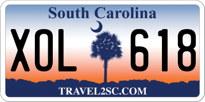 SC license plate XOL618