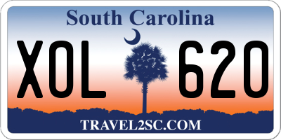 SC license plate XOL620