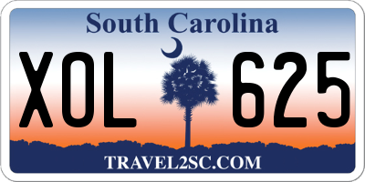 SC license plate XOL625