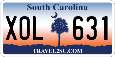 SC license plate XOL631