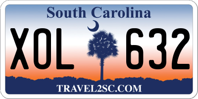 SC license plate XOL632