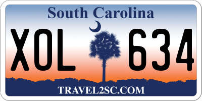 SC license plate XOL634