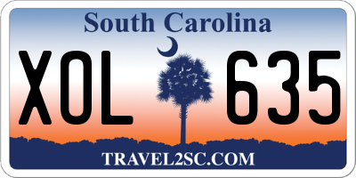 SC license plate XOL635